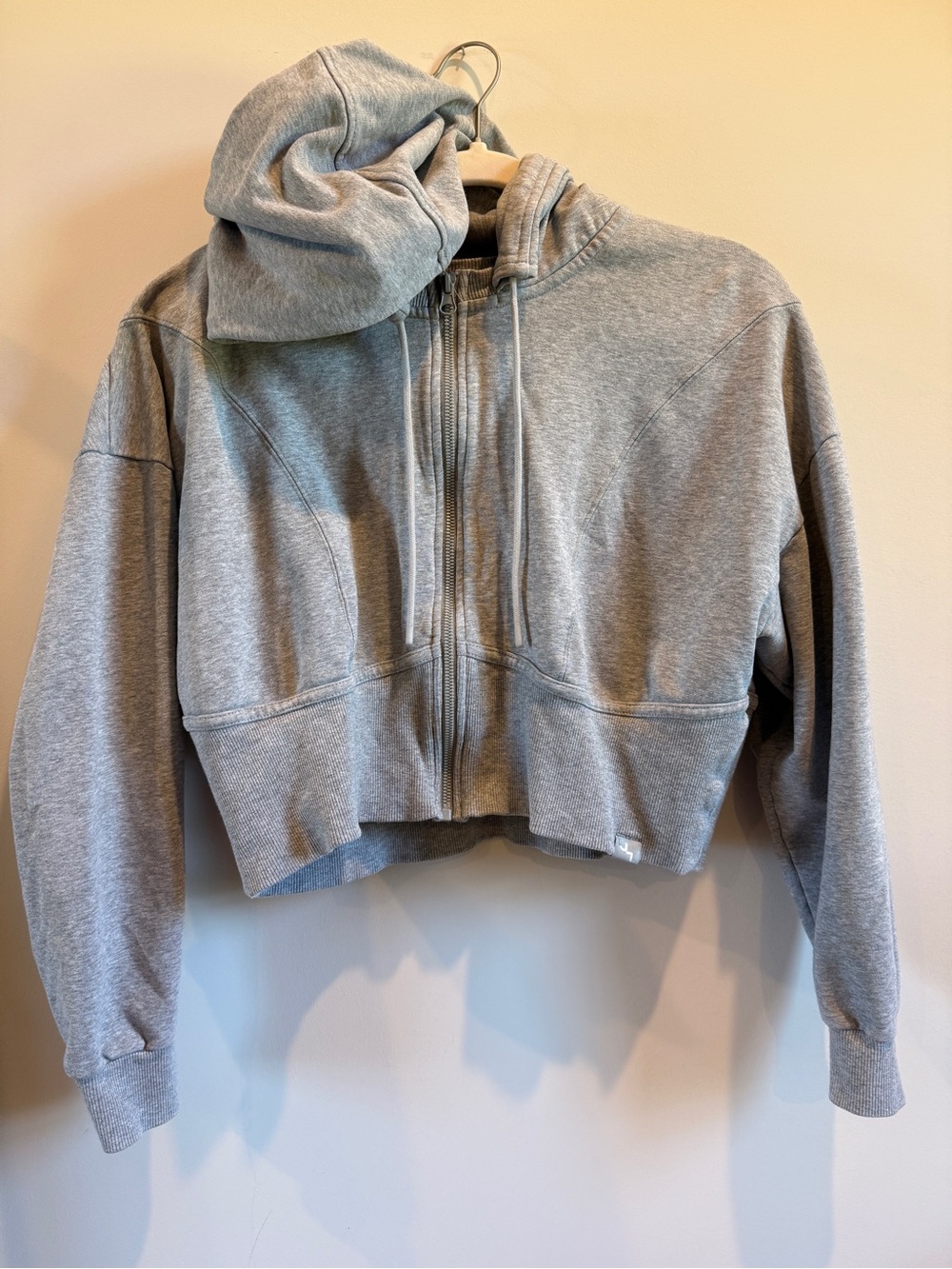 JoyLab Cropped Zip-Up Hoodie Jacket - Gray